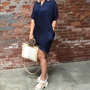 Sexy draped silk dress - with pockets!!